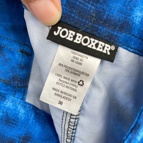 Joe Boxer Young Mens Blue Red White Board Shorts Swim Trunks NEW Size 36 - Picture 7 of 10